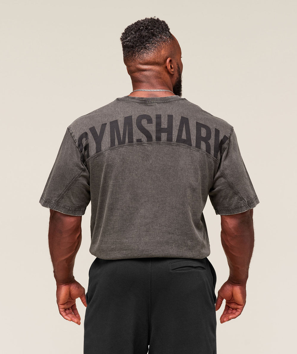 Power Washed T-Shirt - Onyx Grey/Acid Wash Small Ball