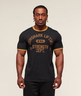 XXL Strength Dept Ringer T-Shirt - Black