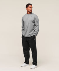 Essential Oversized Long Sleeve T-Shirt - Charcoal Core Marl