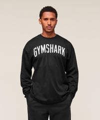 Worn Graphic Long Sleeve T-Shirt - Black