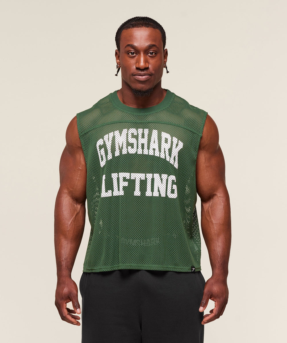 Mesh Oversized Tank - Classic Green