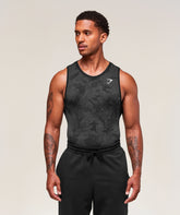 Geo Seamless Tank - Black/Charcoal Grey