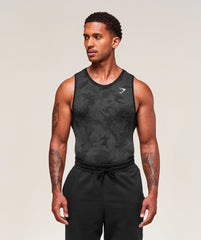 Geo Seamless Tank - Black/Charcoal Grey