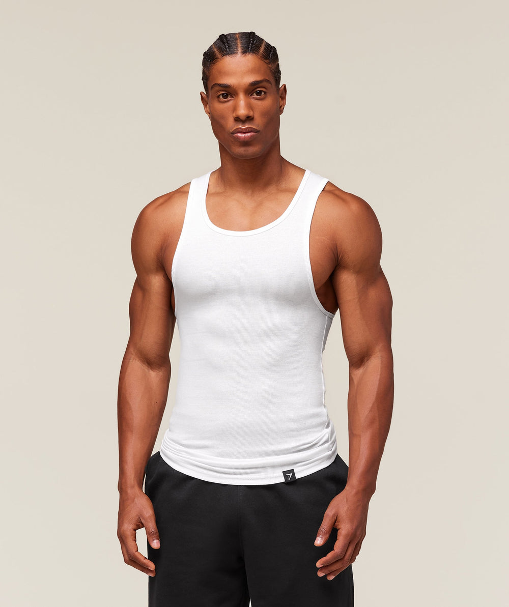 Ribbed Tank 1PK - White