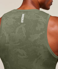 Geo Seamless Tank - Core Olive/Deep Olive Green