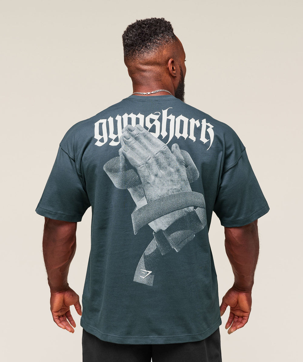 Prayer Hands T-Shirt - Titanium Blue