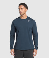 Crest Long Sleeve T-Shirt - Navy