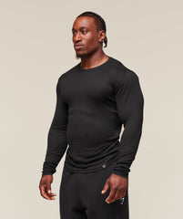 Ribbed Long Sleeve T-Shirt - Black
