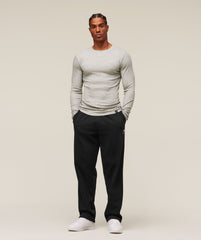 Ribbed Long Sleeve T-Shirt - Stone Grey Marl