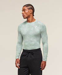 Geo Seamless Long Sleeve T-Shirt - Morning Blue/Celeste Blue
