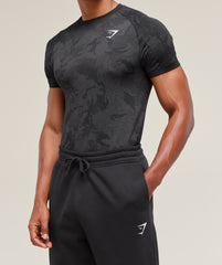 Geo Seamless T-Shirt - Black/Charcoal Grey