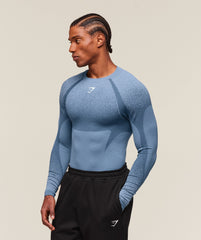 Shadow Seamless Long Sleeve T-Shirt - Faded Blue