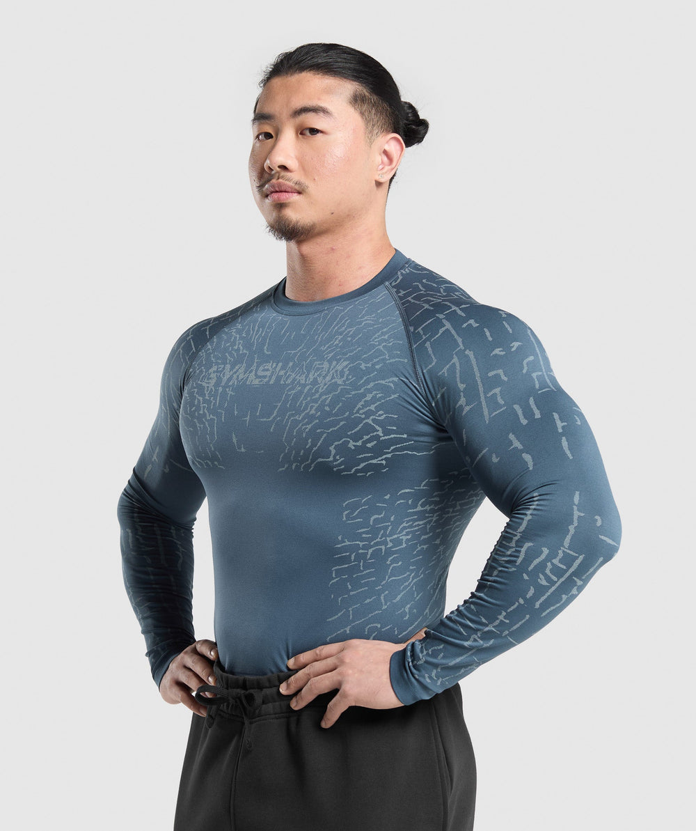 Tectonic Long Sleeve T-Shirt - Cargo Blue/Cool Blue
