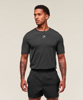 Lightweight Seamless T-Shirt - Black/Silhouette Grey