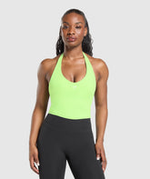 Halter Neck Cami with Shelf - Energy Gelato Green