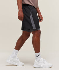 Sport 7" 2 in 1 Shorts - Black/Dark Grey