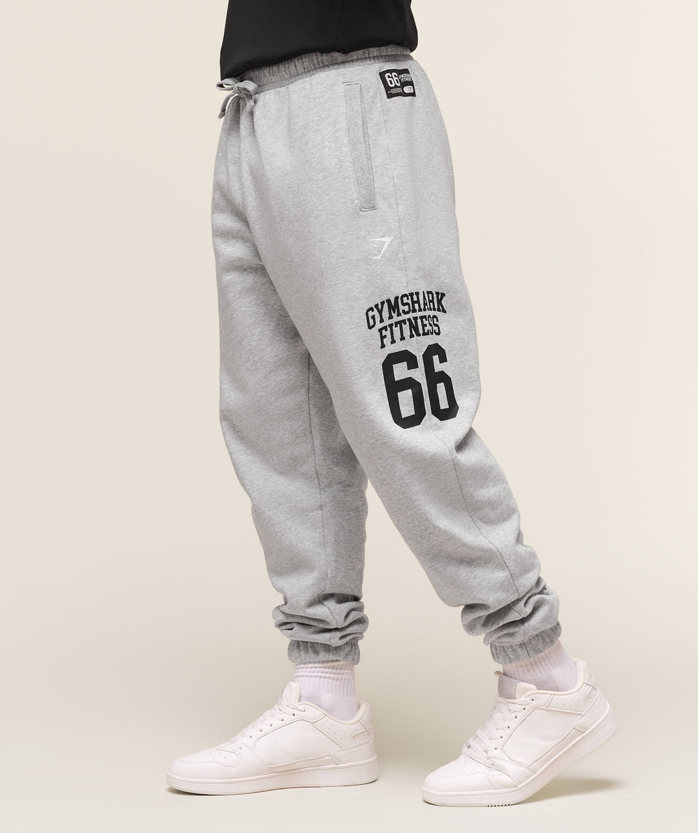 Varsity Oversized Joggers - Light Grey Core Marl