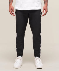 Retro Side Stripe Joggers - Black
