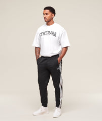 Retro Side Stripe Joggers - Black