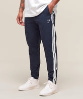 Retro Side Stripe Joggers - Heavy Blue