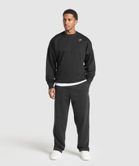Oversized Crest Crew - Black