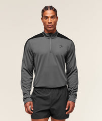 Arrival Block 1/4 Zip - Dark Grey