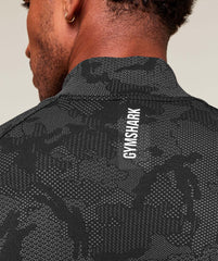 Geo Seamless 1/4 Zip - Black/Charcoal Grey