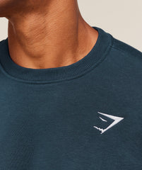 Crest Oversized Crew - Navy