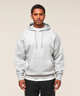 Crest Oversized Hoodie - Light Grey Marl