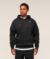 Crest Oversized Hoodie - Black
