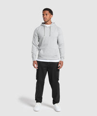 Crest Hoodie - Light Grey Marl