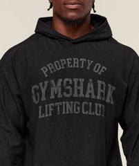 Lightweight Slub Textured Hoodie - Black