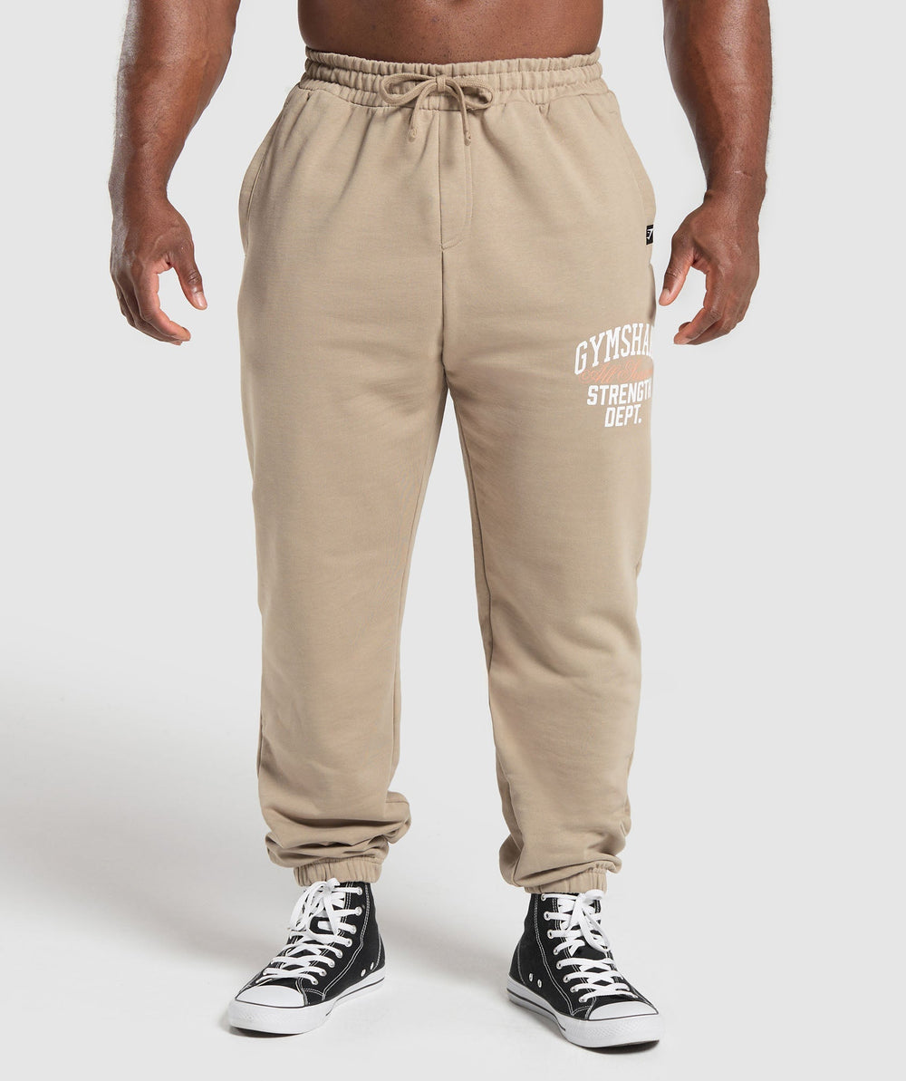 Trophy Graphic Joggers - Cement Brown