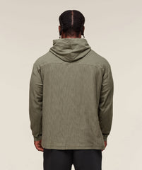 Lightweight Slub Textured Hoodie - Utility Green