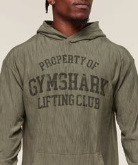 Lightweight Slub Textured Hoodie - Utility Green