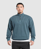 Premium Legacy 1/4 Zip - Cargo Blue