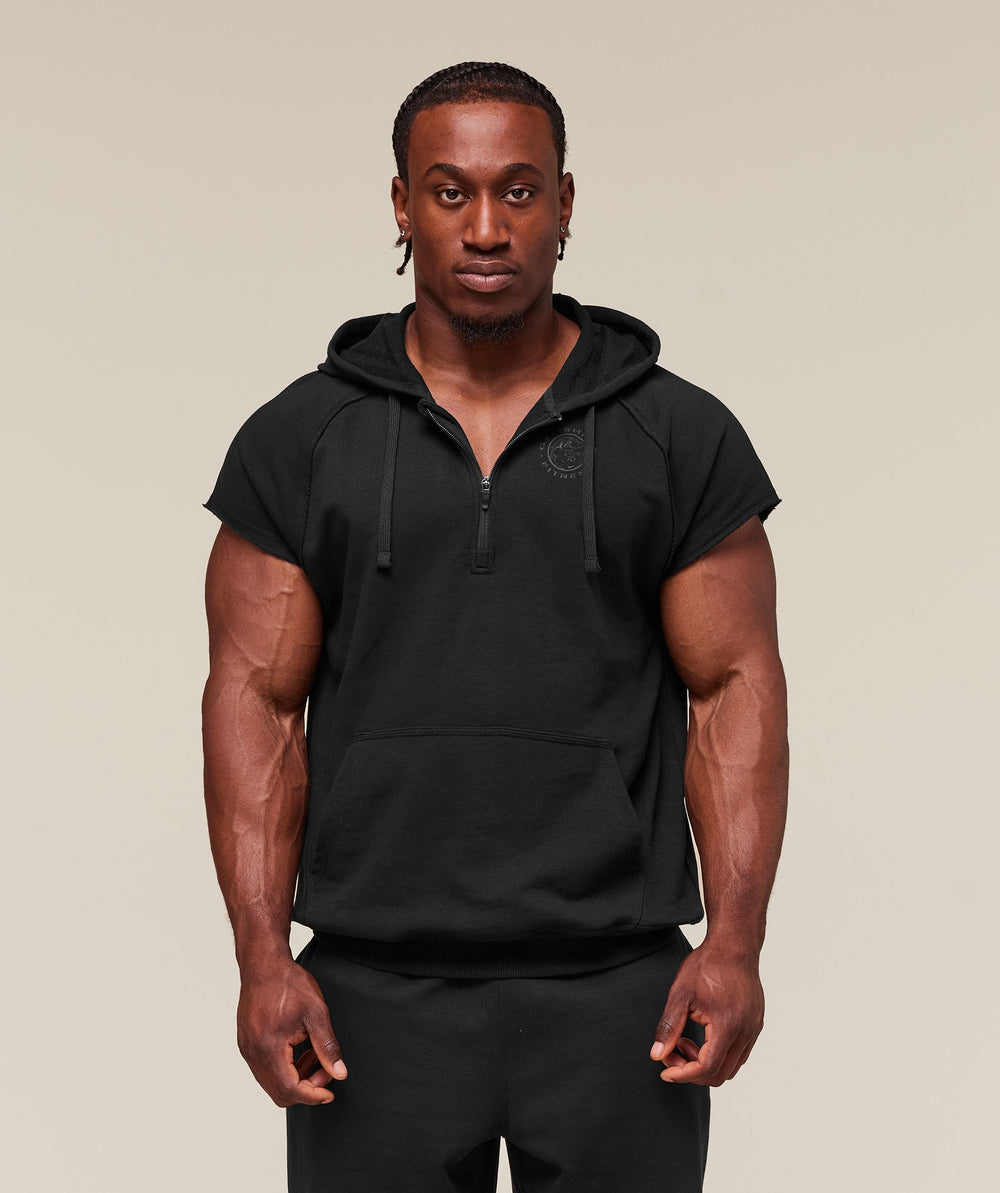 Legacy 1/4 Zip Cap Sleeve Hoodie - Black