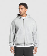 Rest Day Essentials Zip Hoodie - Light Grey Core Marl