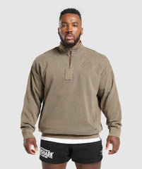 Premium Legacy 1/4 Zip - Camo Brown
