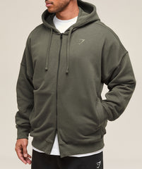 Power Zip Up Hoodie - Strength Green