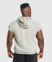 Legacy 1/4 Zip Cap Sleeve Hoodie - Stone Grey