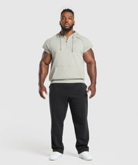 Legacy 1/4 Zip Cap Sleeve Hoodie - Stone Grey