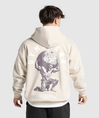 Atlas Zip Up Hoodie - Oat White