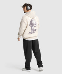 Atlas Zip Up Hoodie - Oat White