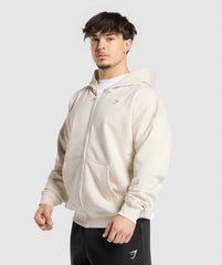 Atlas Zip Up Hoodie - Oat White