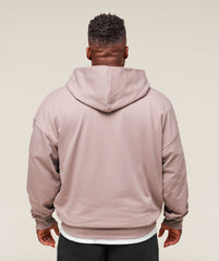 Collegiate Script Zip Up Hoodie - Muted Pink