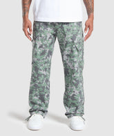 Camo Print Woven Cargo Pants - Unit Green