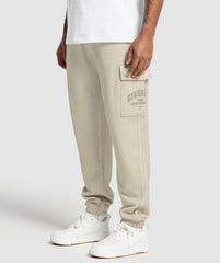 Heavyweight Washed Cargo Joggers - Pebble Grey