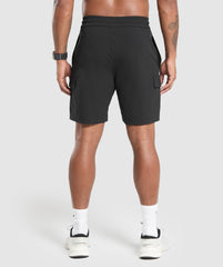 Stretch Woven Cargo Shorts - Black