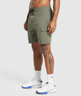 Stretch Woven Cargo Shorts - Base Green